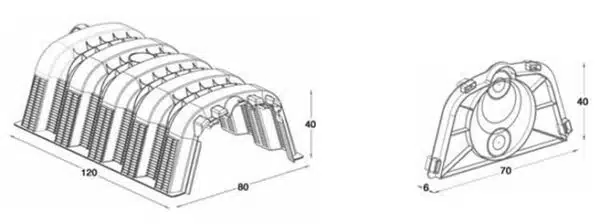 tunnel d'infiltration assainissement dessin technique