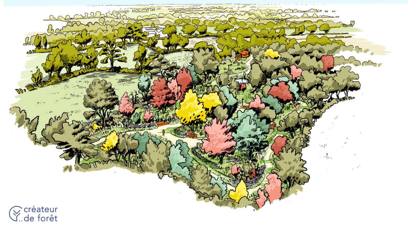 Illustration de l'îlot de biodiversité de Bressuire-Clazay à maturité