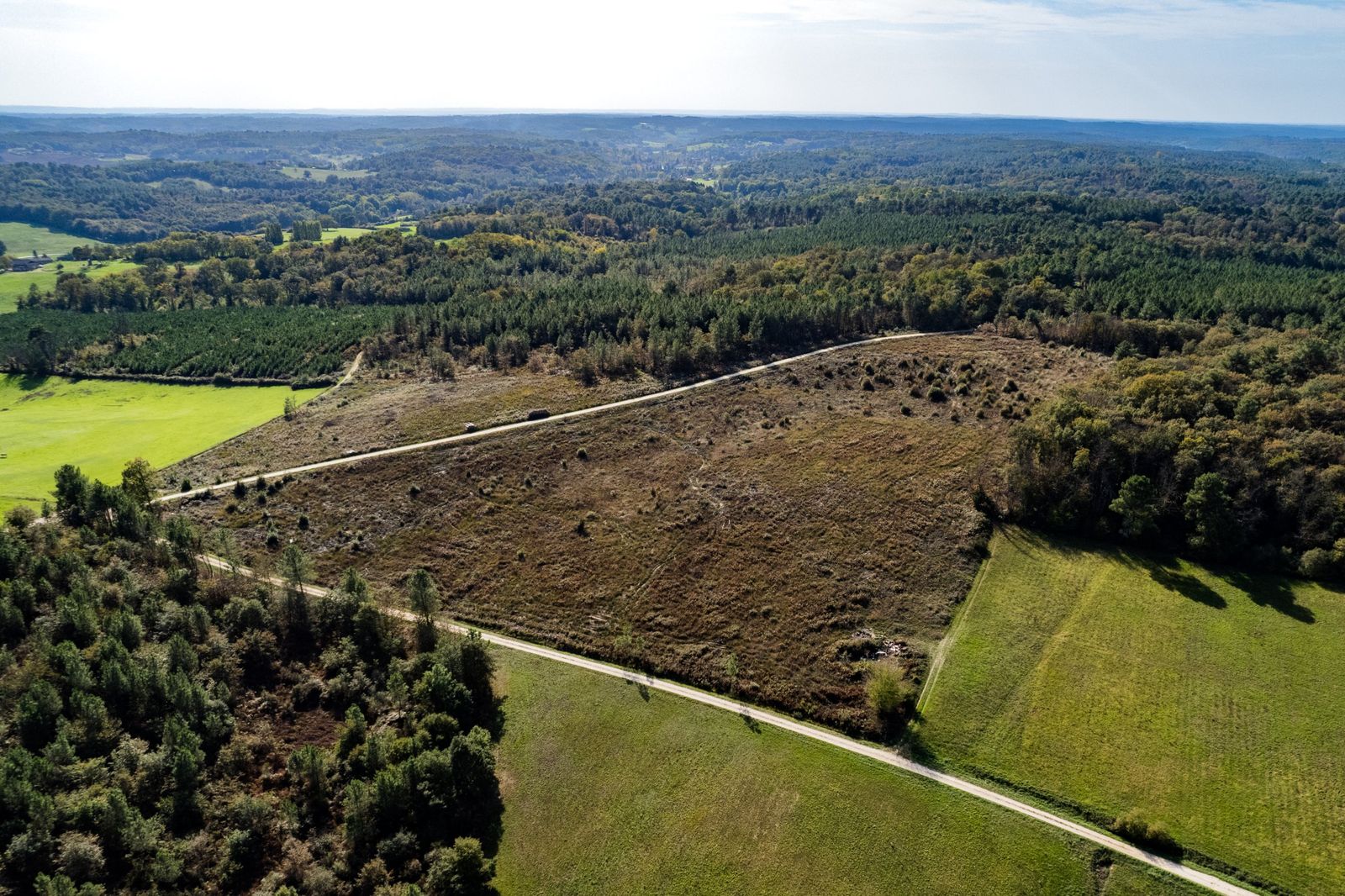 Vue aérienne du terrain de Jaure avant plantation